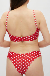 Top Vichayito Lunares rojos reversible a rojo