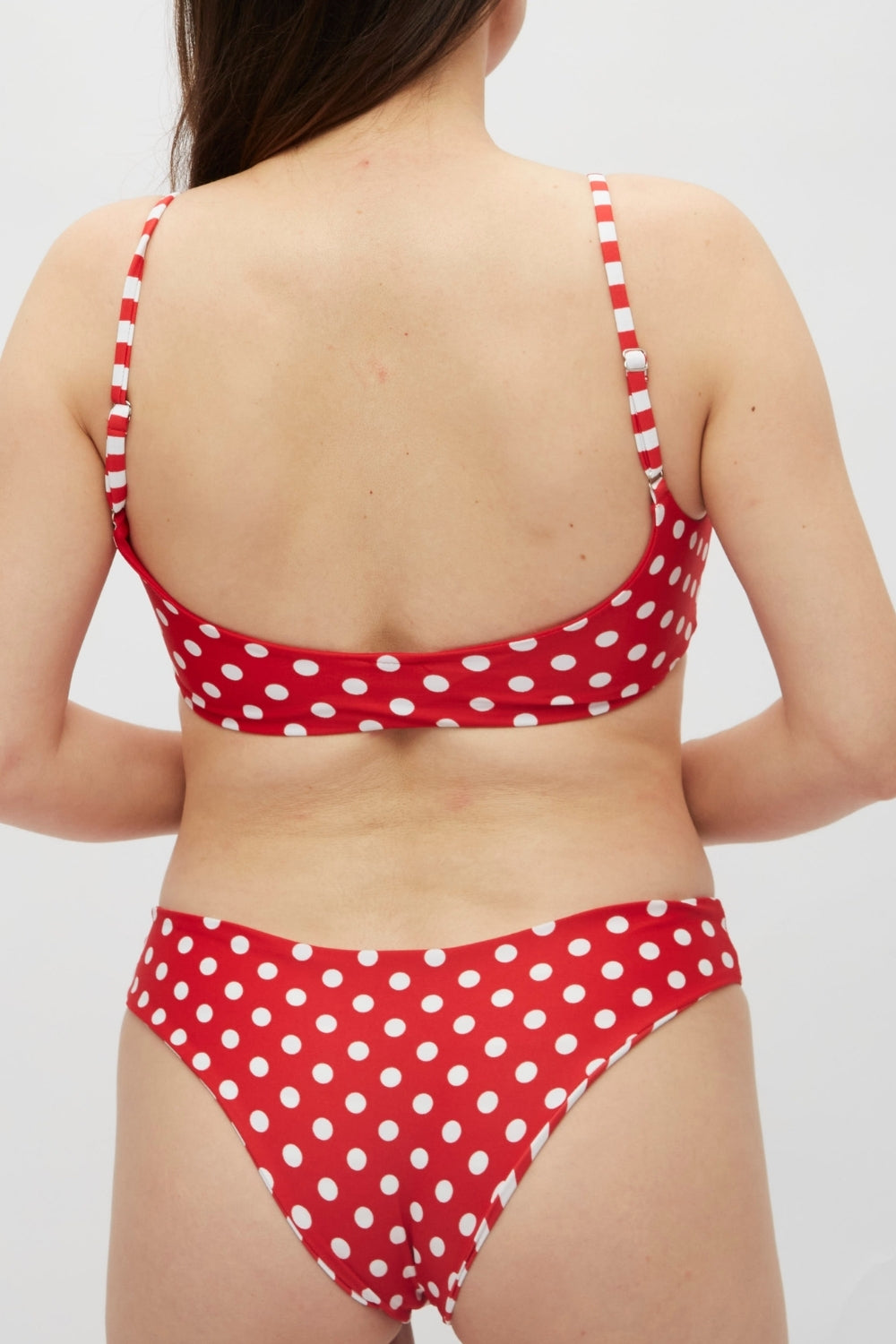 Bottom Gaviotas Lunares rojo reversible a rayas
