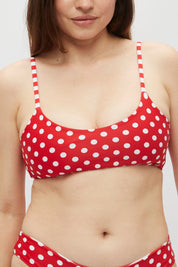 Top Vichayito Lunares rojos reversible a rojo