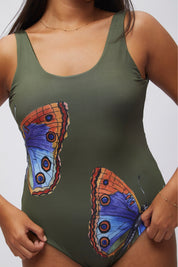 Entera Balma Mariposa Amazónica reversible a verde militar