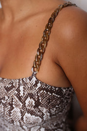 Preventa Entera Colán Serpiente terrenal reversible a marrón chocolate