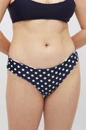 Bottom Gaviotas Lunares azul marino reversible a rayas