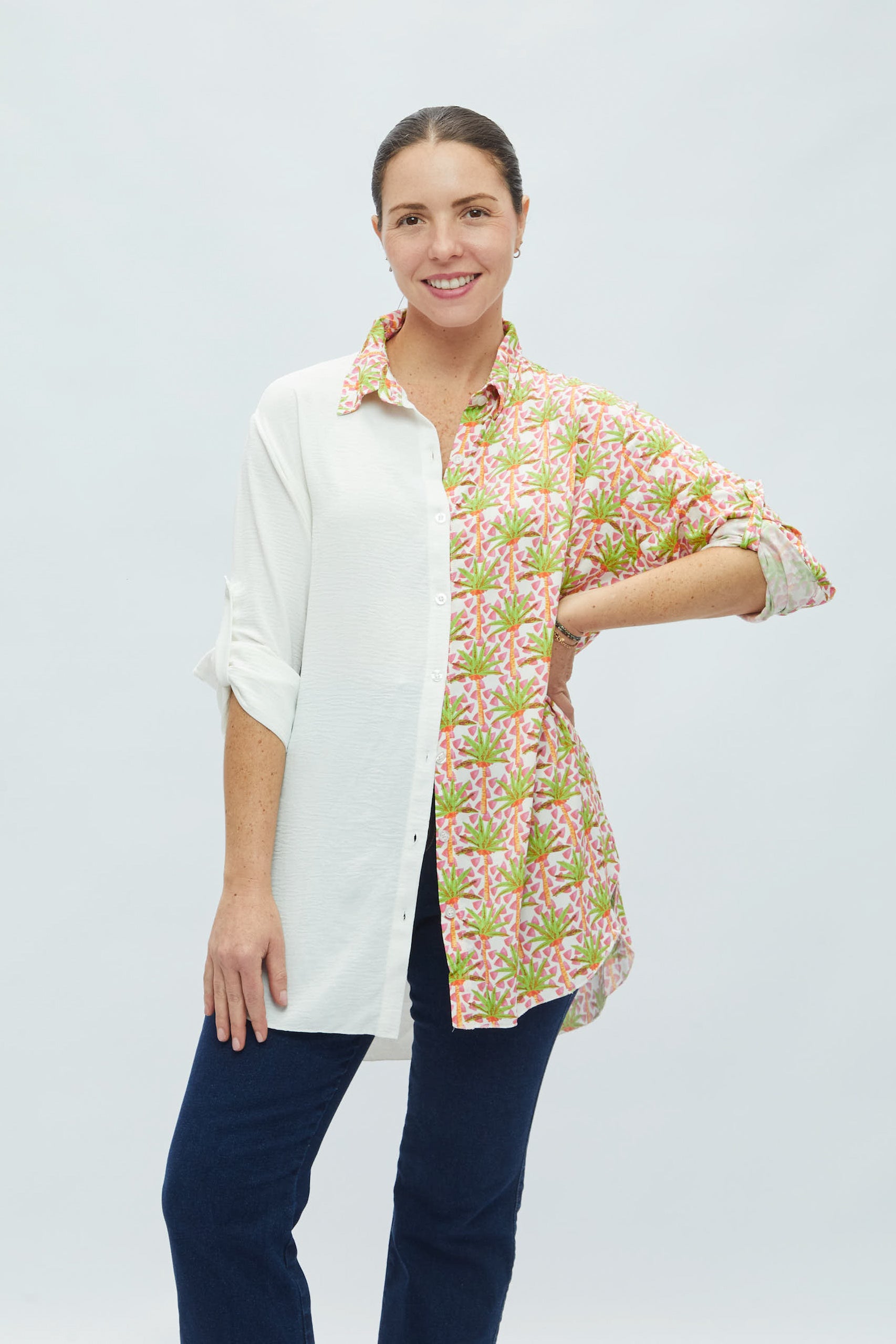 Blusa Copacabana Palmeras bicolor