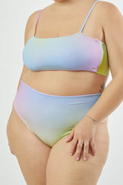 Bottom piccola arcoiris print reversible a lila mate