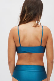 Top Santa María Peacock satinado reversible a mate