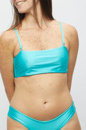 Top Waikiki Turquesa satinado