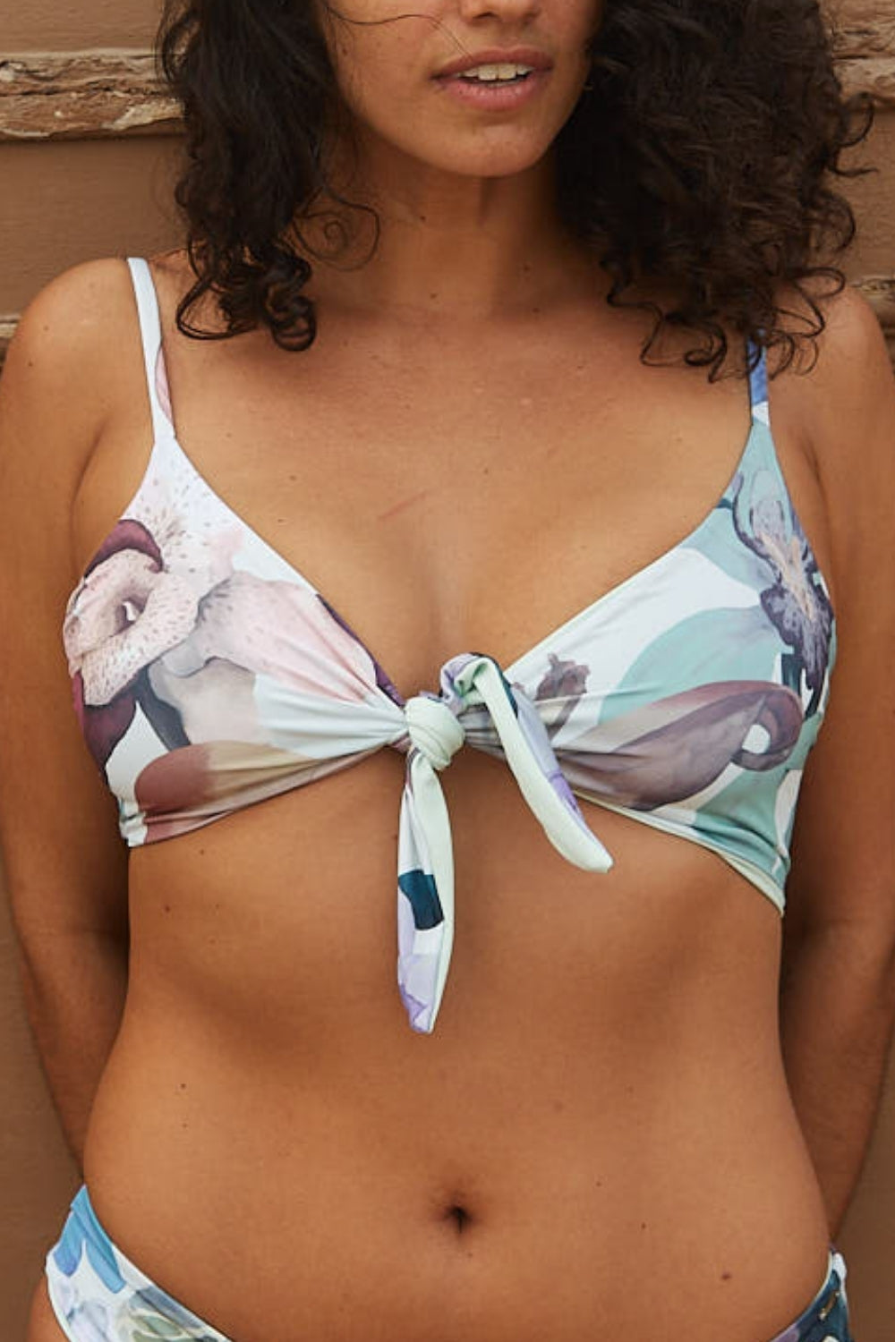 Top Santa María Jardín floral reversible a menta
