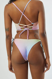 Bottom totoritas arcoiris print reversible a lila mate
