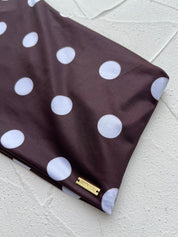 Top Punta Hermosa Lunares marrones reversible a marrón satinado