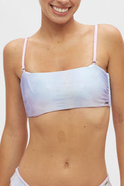 Top Waikiki Aire reversible a lila satinado