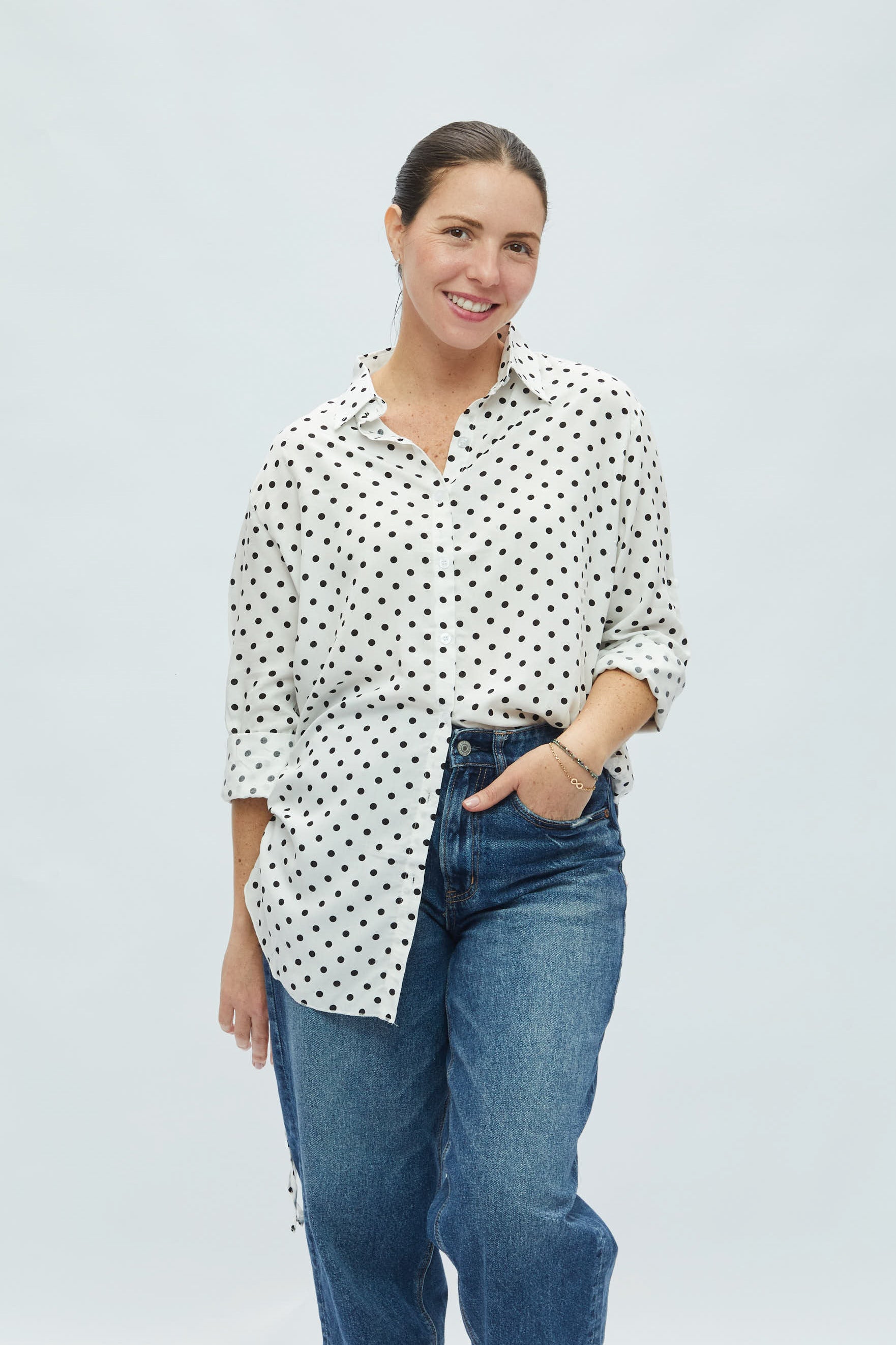 Blusa Copacabana Mini lunares negros