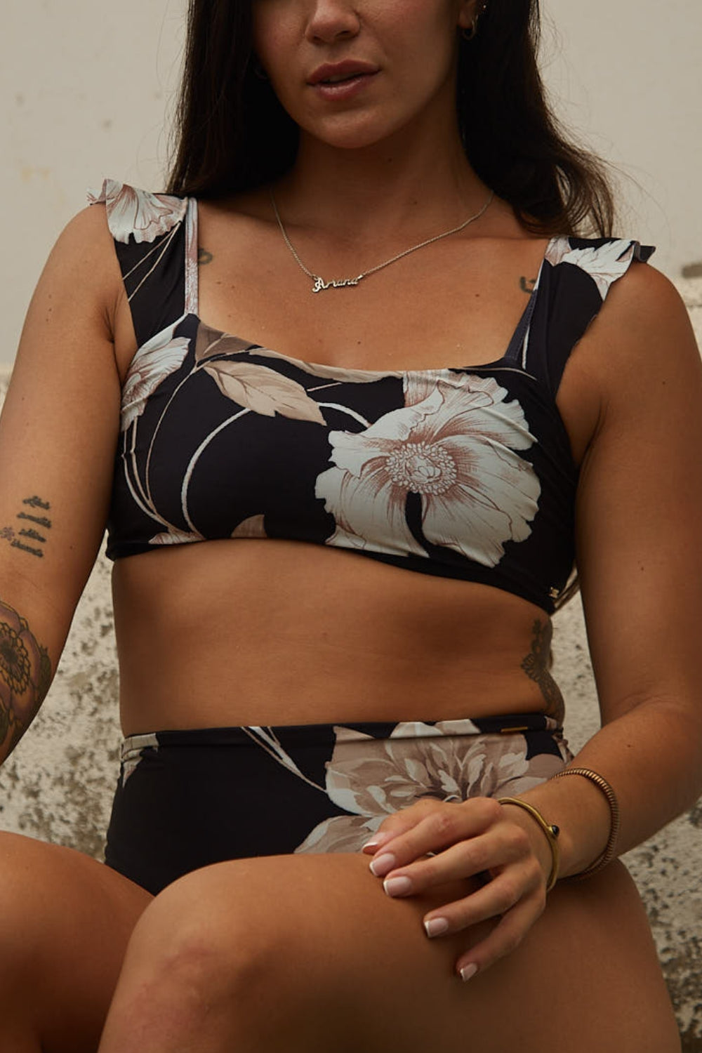 Top Caballeros Flores beige