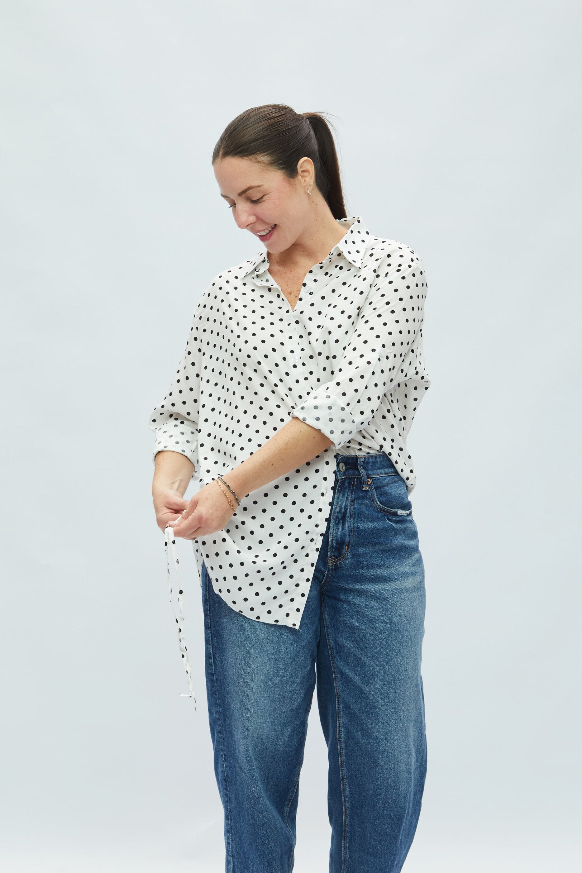 Blusa Copacabana Mini lunares negros