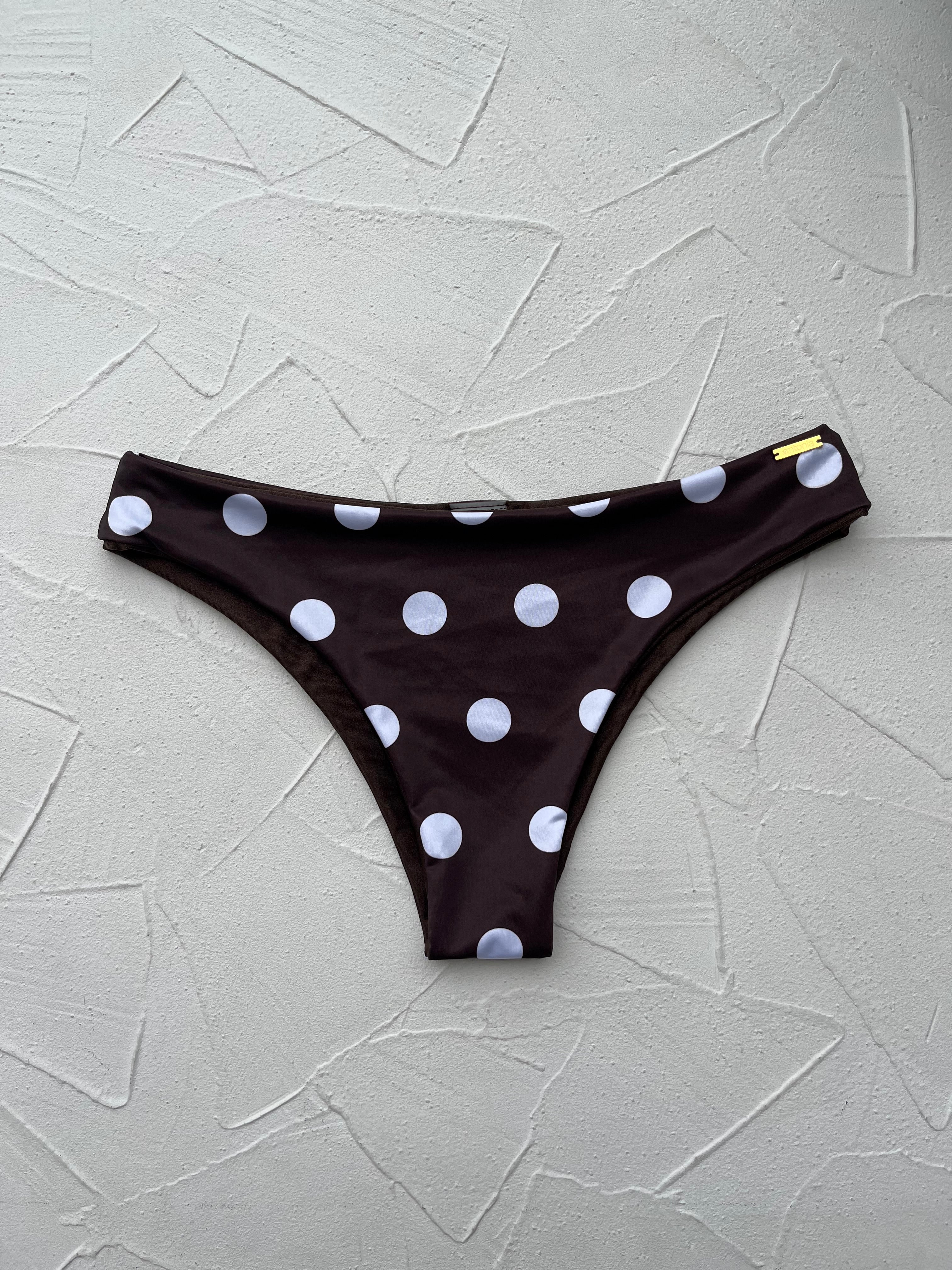 Bottom Gaviotas Lunares marrones reversible a marrón satinado