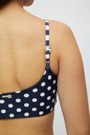 Top Vichayito Teens Lunares azul marino reversible a rayas