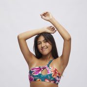 Set Top Barú + Bottom Paracas Maxi Flores Reversible a Peacock