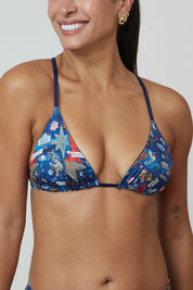 Top Gramas Amuletos reversible a azul marino