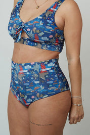 Bottom Paracas Amuletos reversible a azul marino