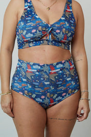 Bottom Paracas Amuletos reversible a azul marino