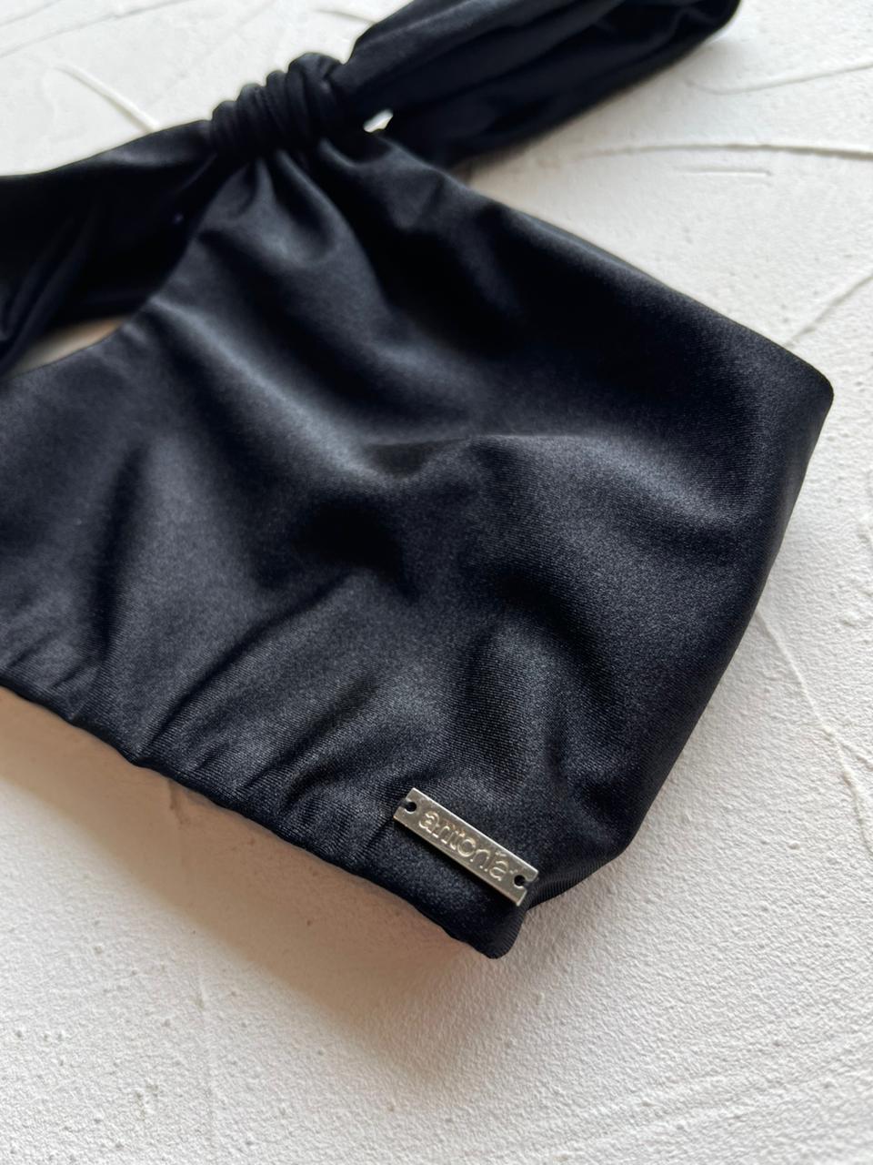 Top Barú Negro satinado reversible a mate