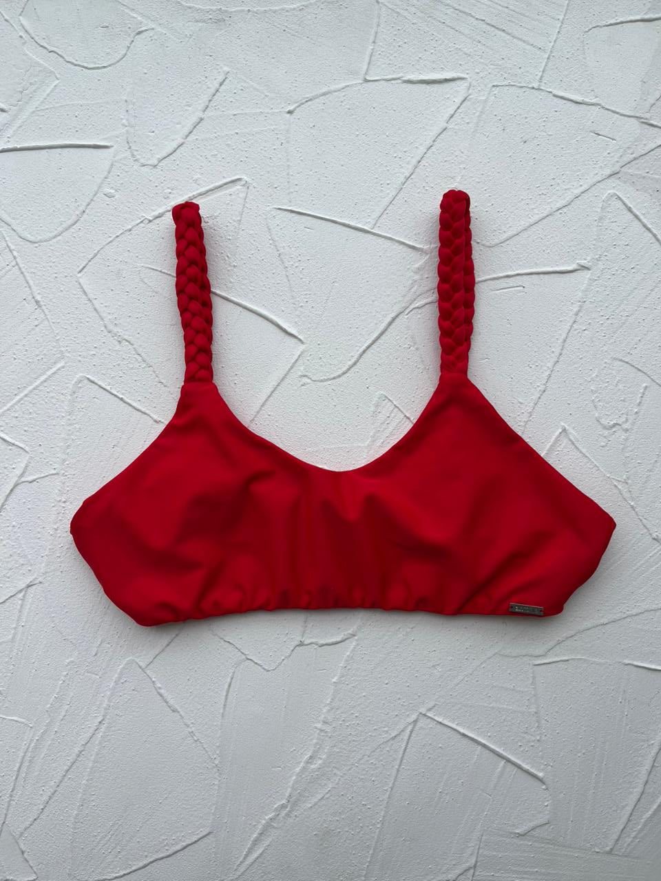Top Brisas Trenzado rojo