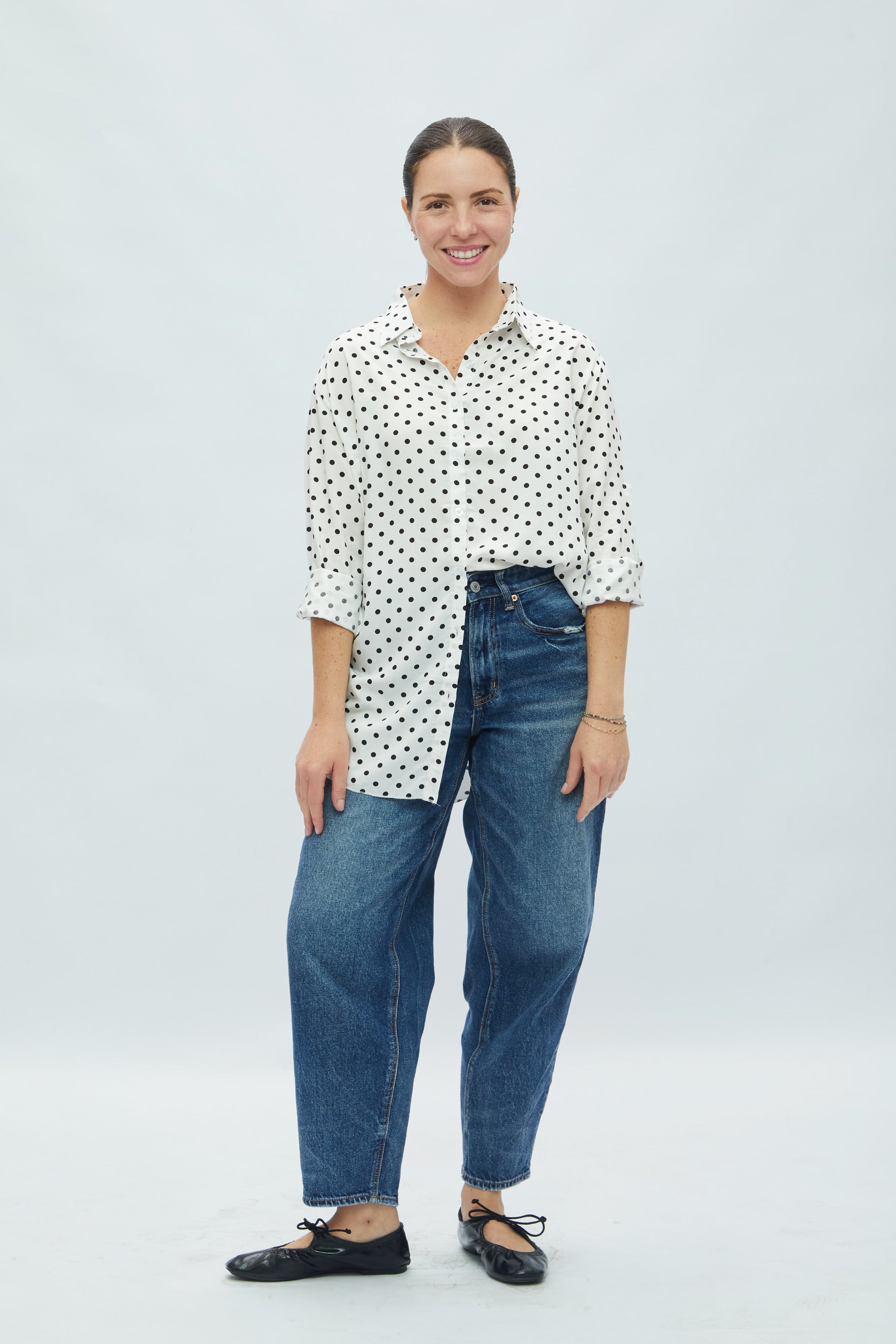 Blusa Copacabana Mini lunares negros