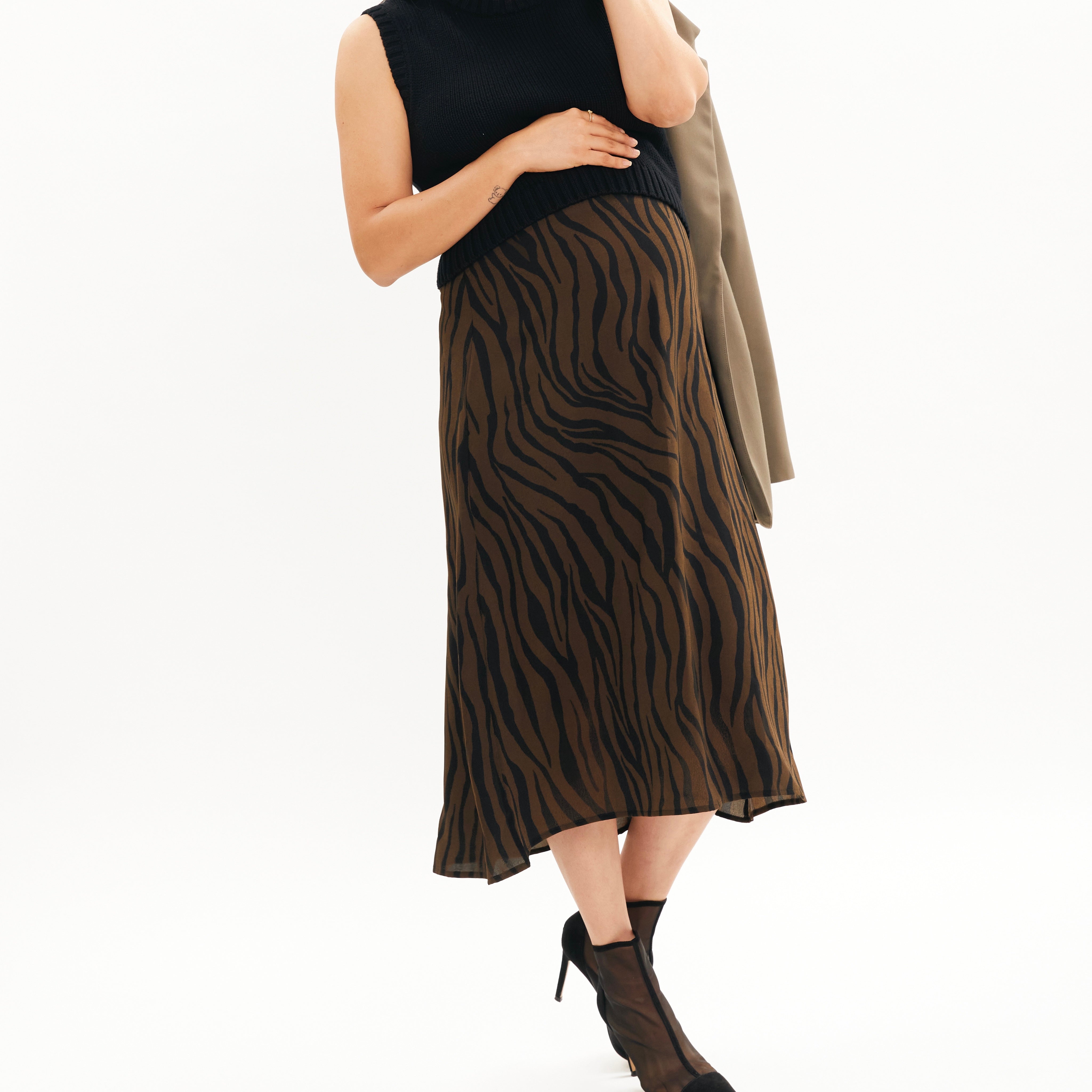 Falda viena zebra verde