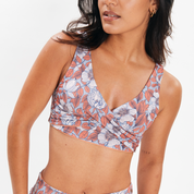Top saona flores celeste reversible a durazno