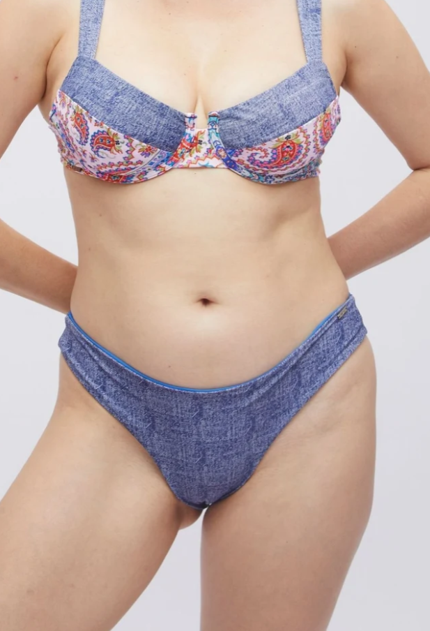 Set Top La Mina Patchwork + Gaviotas Denim