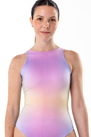 Entera Santorini sin mangas arcoiris print reversible a lila mate