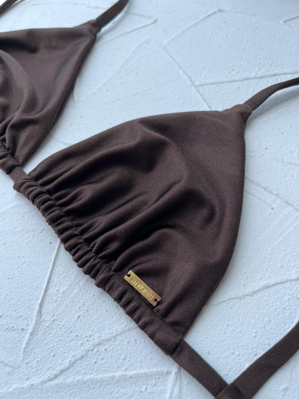 Top Gramas Marrón satinado reversible a mate