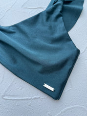 Top Palmas Verde oscuro satinado