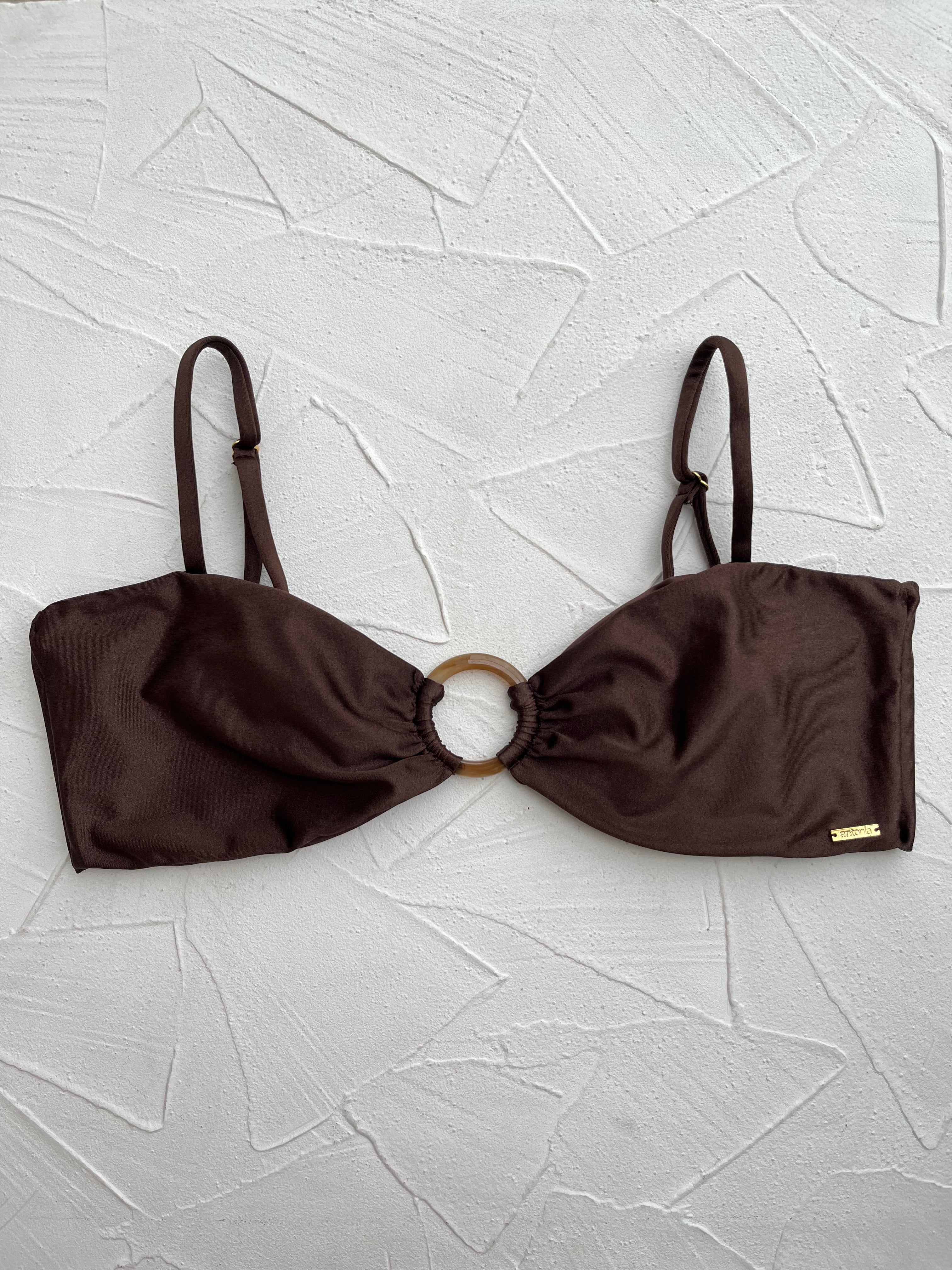 Top Creta Marrón satinado