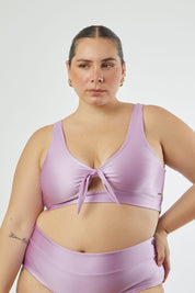 Top Bujama lila satinado