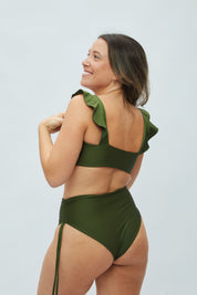 Top caballeros Verde militar satinado
