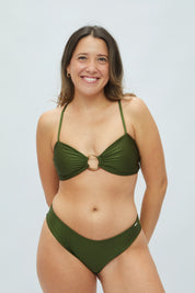 Top Creta Verde militar satinado reversible a mate