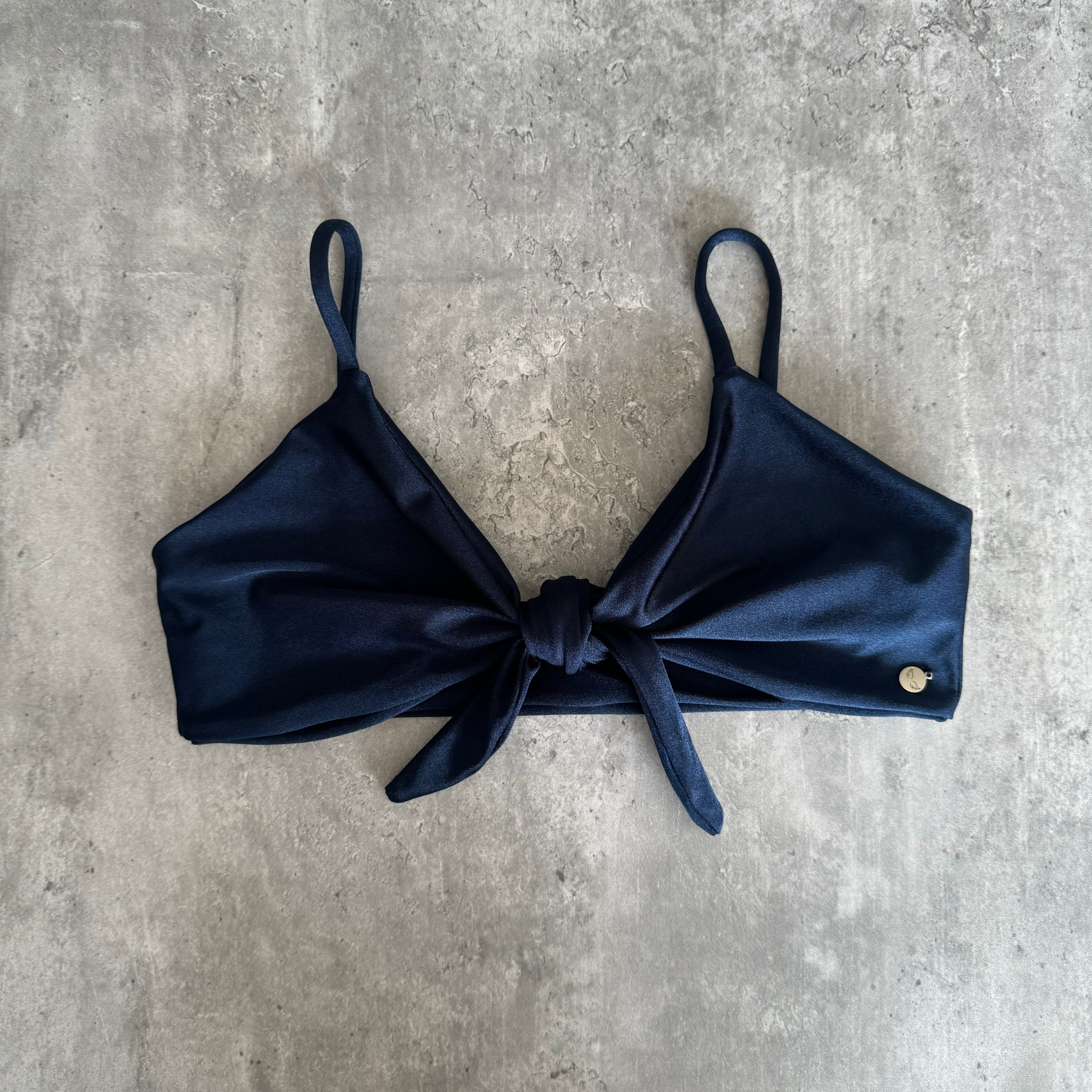 Top Santa María azul noche satinado