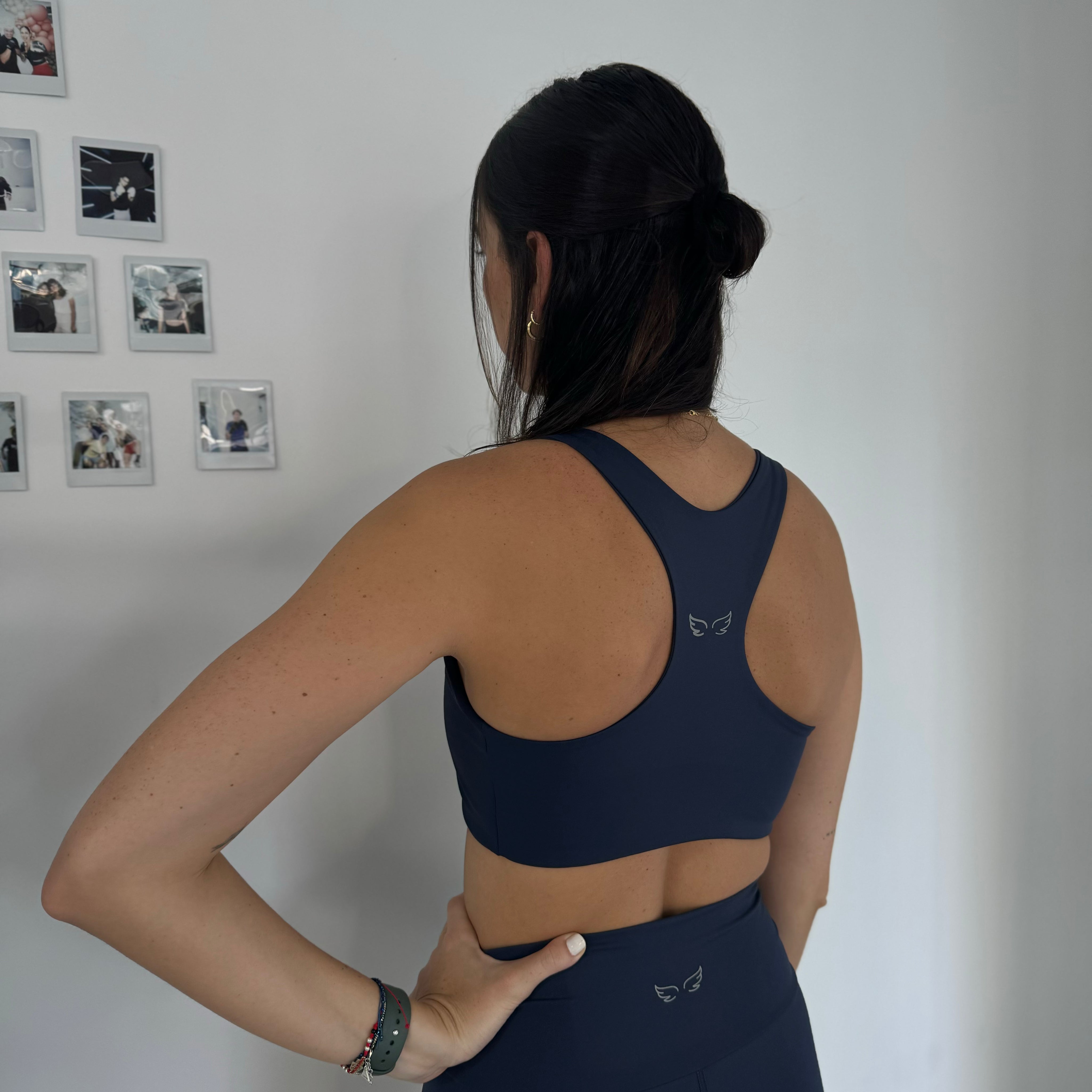 Top corto premium azul marino
