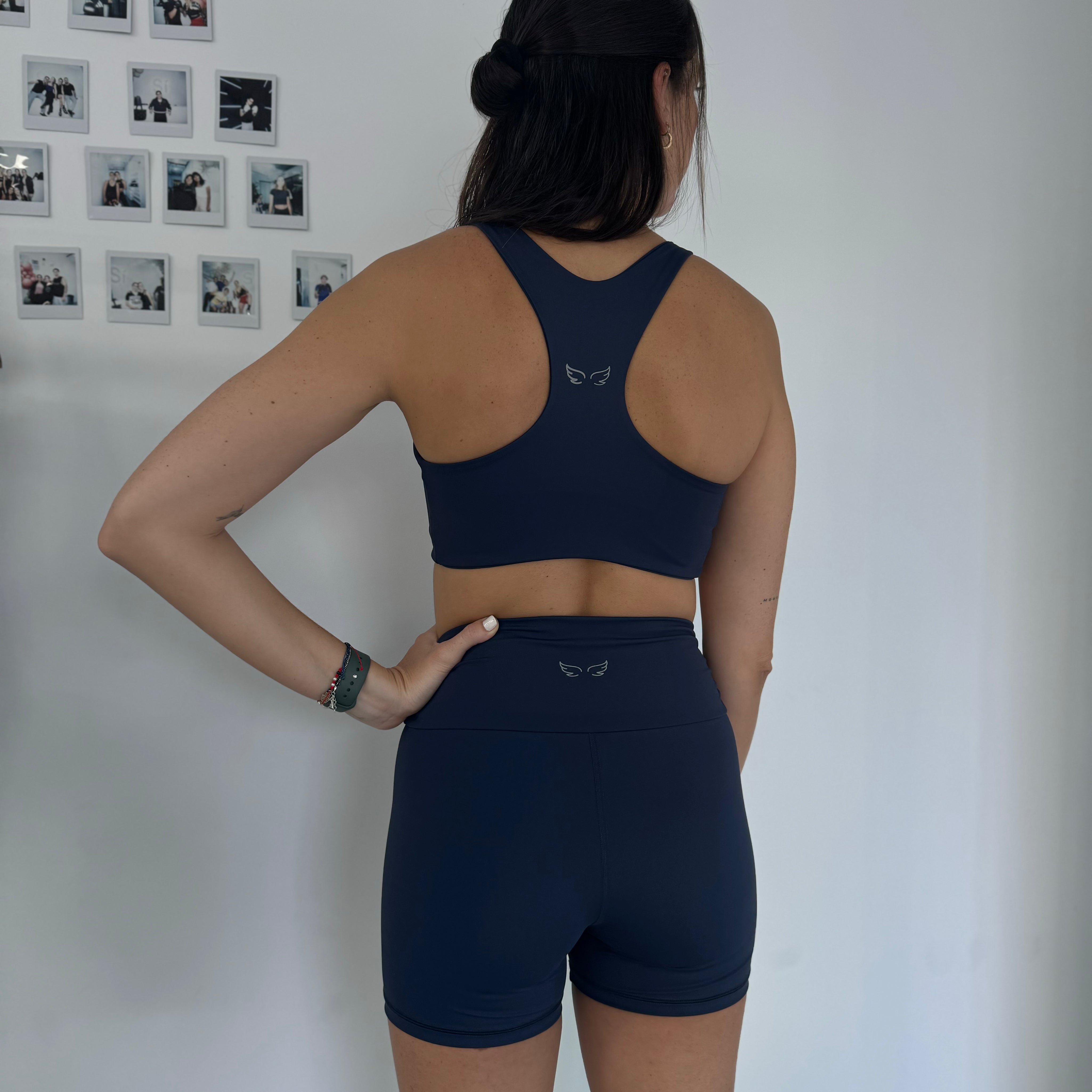 Top corto premium azul marino