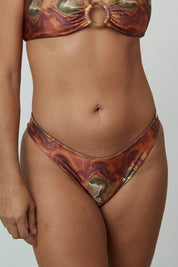 Bottom Federica Tierra satinado reversible a marrón chocolate