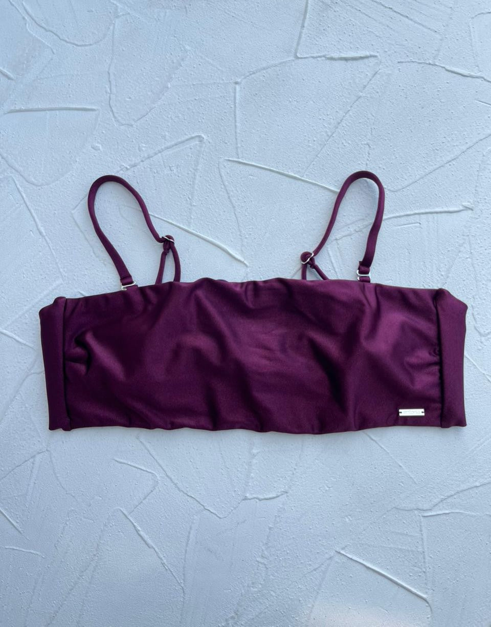 Top Waikiki Borgoña satinado reversible a uva