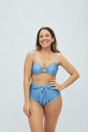 Set Top Creta + Bottom Naplo Celeste Acero Satinado