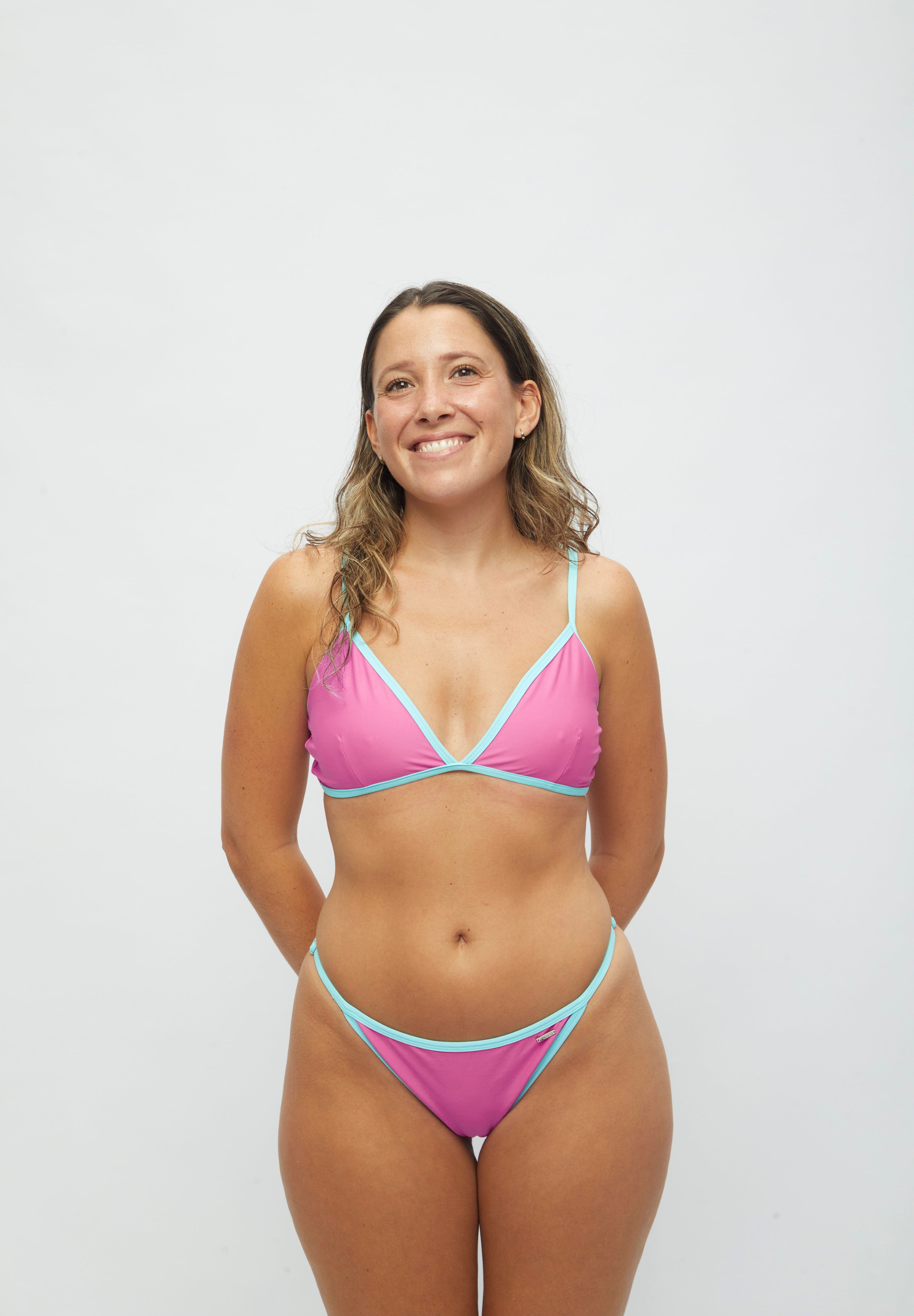 Set Top Punta Sal + Bottom Pocitas Magenta Bicolor