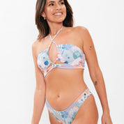 Top Nasau flores reversible a lavanda