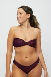 Top Waikiki Borgoña satinado reversible a uva