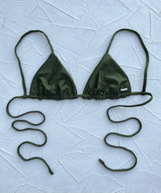Top Gramas Verde militar satinado reversible a mate