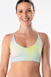 Top Quipa arcoiris print reversible a lila mate
