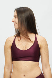 Top Quipa Borgoña satinado reversible a uva