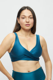 Top Saona Peacock satinado reversible a mate