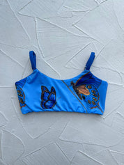 Top Vichayito Niñas Mariposa Amazónica reversible a azul claro